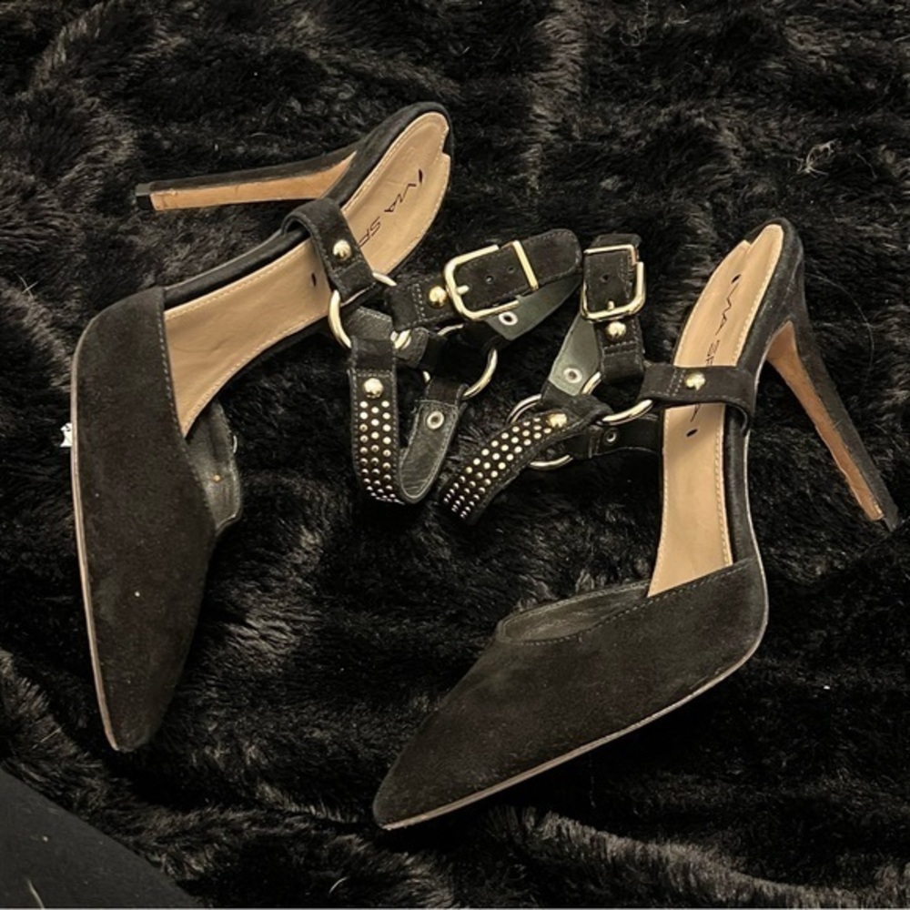 Via Spiga Black Strappy Heels Size 8M Minimalist  - Evening Events & Weddings